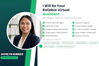 be your reliable virtual assistant for admin and operations