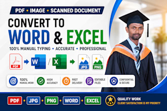 manually convert PDF, jpg, png to word or excel accurately