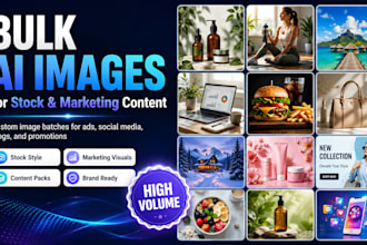 create bulk ai images for stock and marketing content