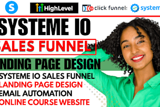 create systeme io website, systeme io landing page, systeme io sales funnel