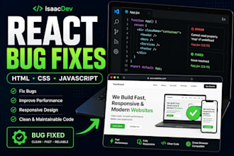 fix react, typescript, javascript, HTML and CSS bugs