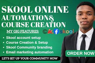 set up skool automation course creation and fix bugs