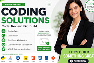 do coding tasks, code review, bug fixing and custom software development
