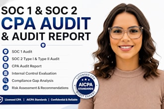 perform soc 1 and soc 2 audit and provide CPA audit report