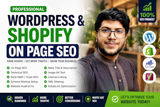 do wordpress and shopify on page SEO using rank math and yoast