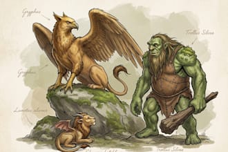 create custom fantasy art character and creatures