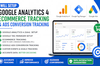 setup google analytics, ecommerce tracking, and  ads conversion tracking