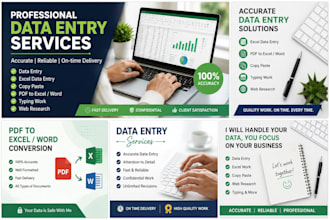 do accurate data entry, excel work, PDF to excel, copy paste, and typing