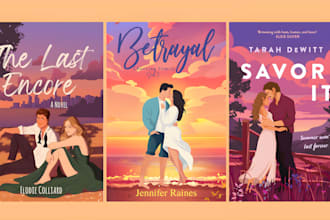 do romance book cover, romance book illustration, art illustration, ebook cover