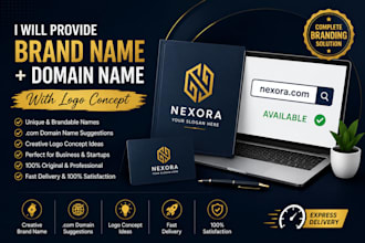 provide brand name, domain name and logo concept ideas