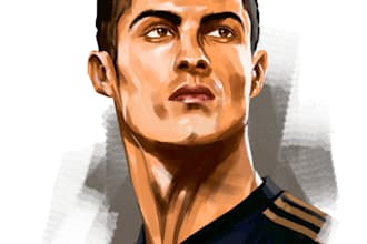 paint a premium stylized digital portrait