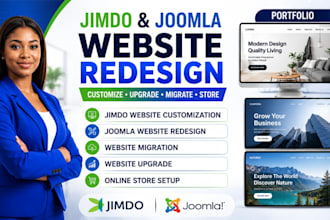 customize jimdo website upgrade, migration, update joomla website redesign store