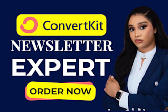 convertkit kit newsletter, landing page, email automation and campaigns setup