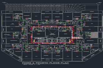 design firefighting, fire alarm, emergency system, cad 2d microsoft office