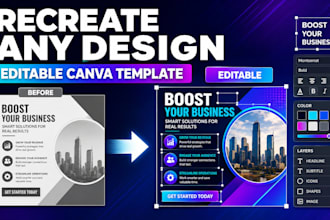 recreate and customize any design as an editable canva template