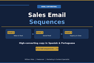 write persuasive sales emails and email sequences in spanish or portuguese
