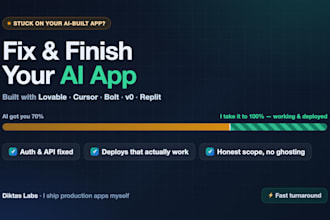 fix and finish your ai generated app lovable cursor bolt v0