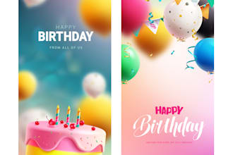 design a creative and professional birthday card