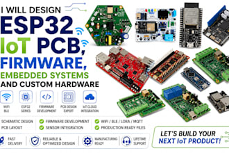 design esp32 iot pcb firmware embedded system and custom hardware development