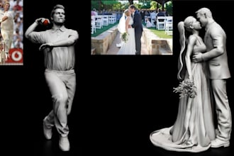convert 2d image photo sketch to 3d model sculpt 3d figurine stl for 3d printing