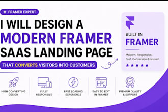 design a modern framer saas landing page that converts visitors
