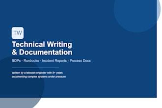 write clear technical documentation, sops, and runbooks