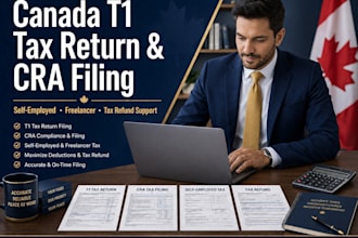 file canada t1 tax return, cra tax filing, self employed and tax refund fast