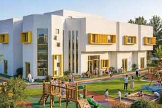 revamp modern learning space environ, preschool concept design, 3d school render