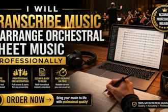 transcribe music and arrange orchestral sheet music professionally
