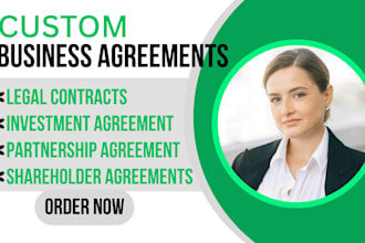 draft or review a partnership or shareholder agreement for your company