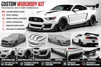 custom fender flares front fender widebody kits car model automotive car design