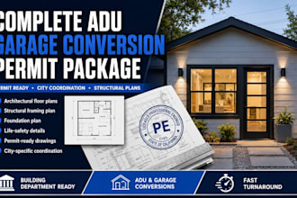 permit ready adu garage conversion plans and details