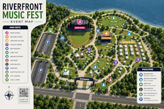 design land survey, site plan, property map, event map and vector maps