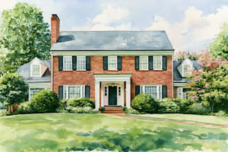 do watercolor house painting