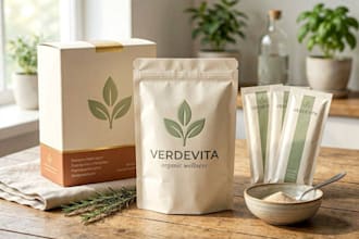 design product packaging box pouch label with mockup