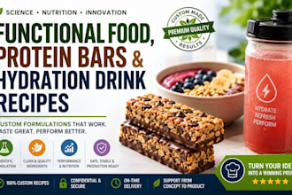 formulate functional food, protein bars and hydration drink recipes