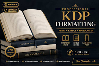 do kdp book formatting for print, kindle and hardcover