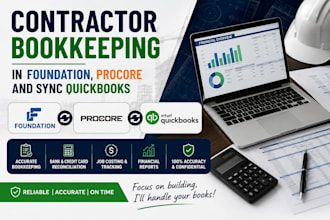 do contractor bookkeeping in foundation, procore and sync quickbooks