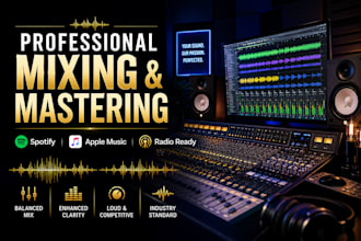 professionally mix and master your song for spotify, apple music and streaming