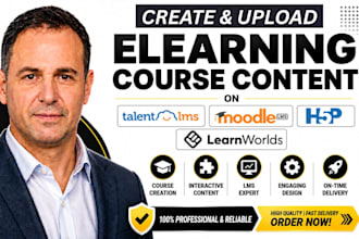 create course content and upload it on talentlms, learnworlds, learndash, h5p