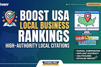 build 50 USA local citations for local SEO