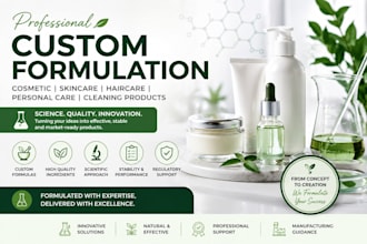 create custom cosmetic, skincare cleaning formulations detergent household