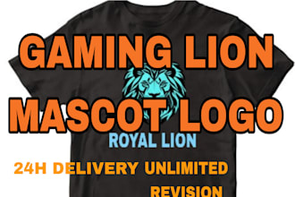 design lion mascot logo for gaming esports gym and streetwe