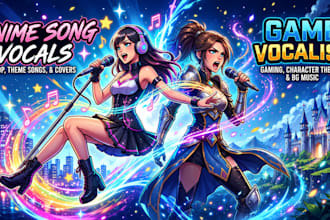 sing and write japanese anime gaming vocals jpop kpop game vocals theme songs