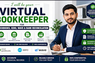 be your virtual bookkeeper for quickbooks, xero, wave, and bank reconciliation