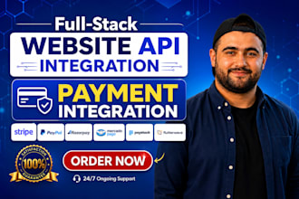 build website API integration, rest API, third party API and payment gateway