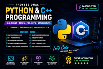 do python and cpp programming  bug fixing  tasks and assignments