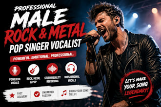 be your professional male rock metal singer, male pop singer vocalist