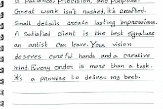 handwrite any text on paper