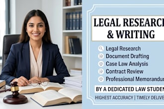 be your legal researcher and professional legal writer